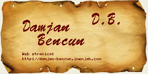 Damjan Bencun vizit kartica